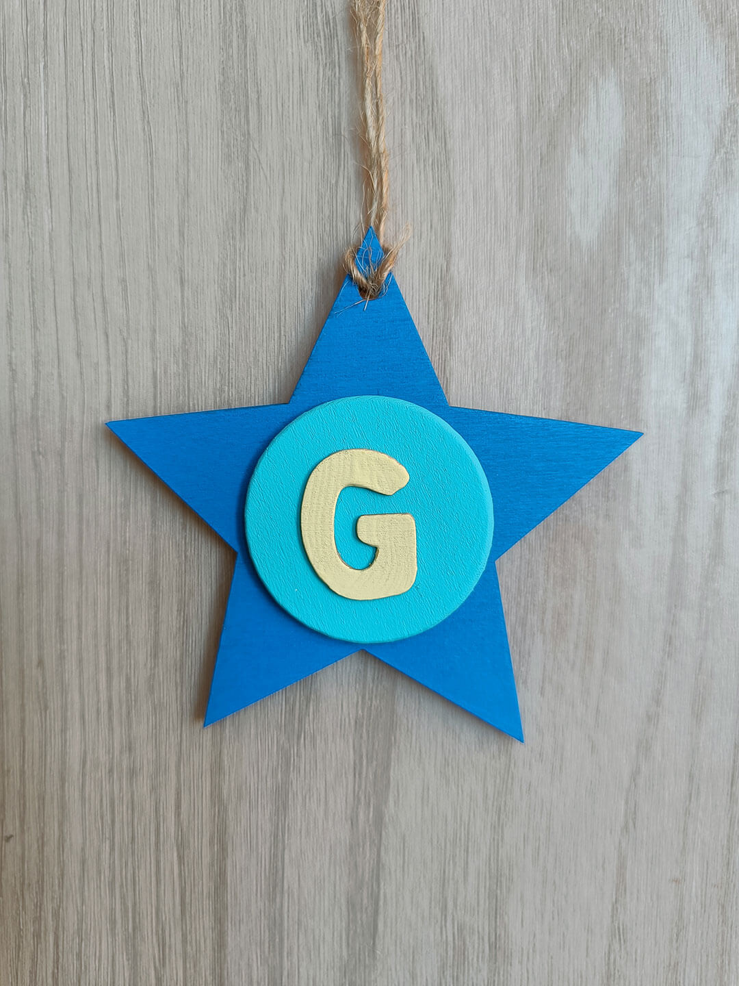 Latin Alphabet Stars Hand Painted Decorative Ornaments or Gift Tags