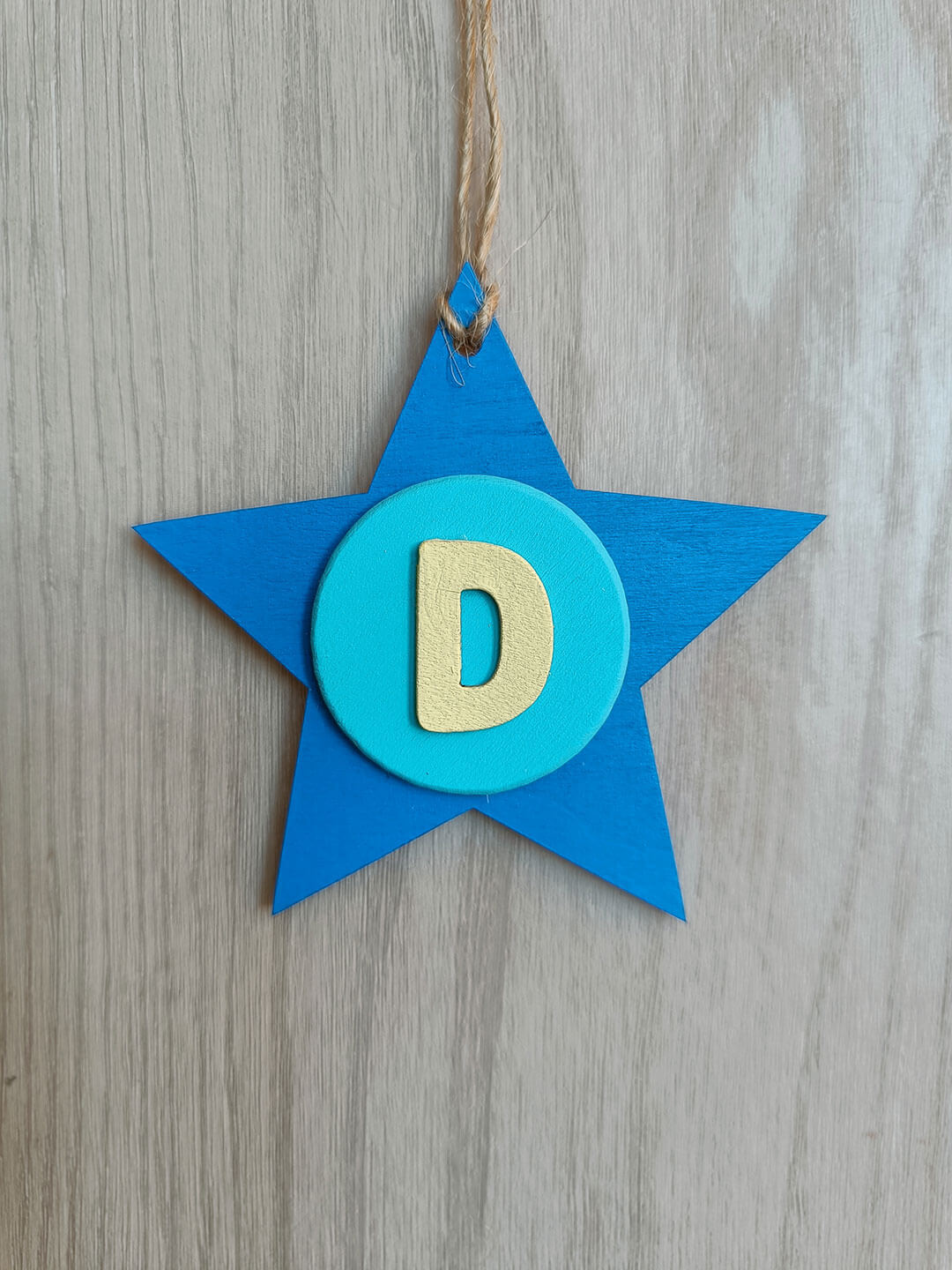 Latin Alphabet Stars Hand Painted Decorative Ornaments or Gift Tags
