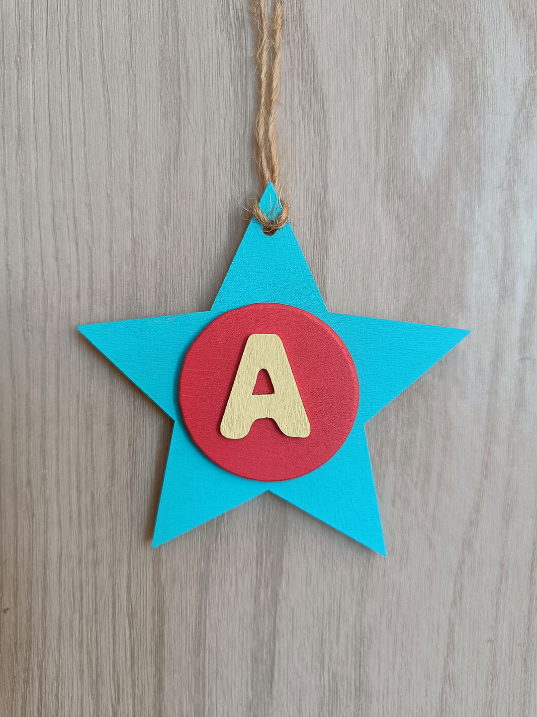 Latin Alphabet Stars Hand Painted Decorative Ornaments or Gift Tags