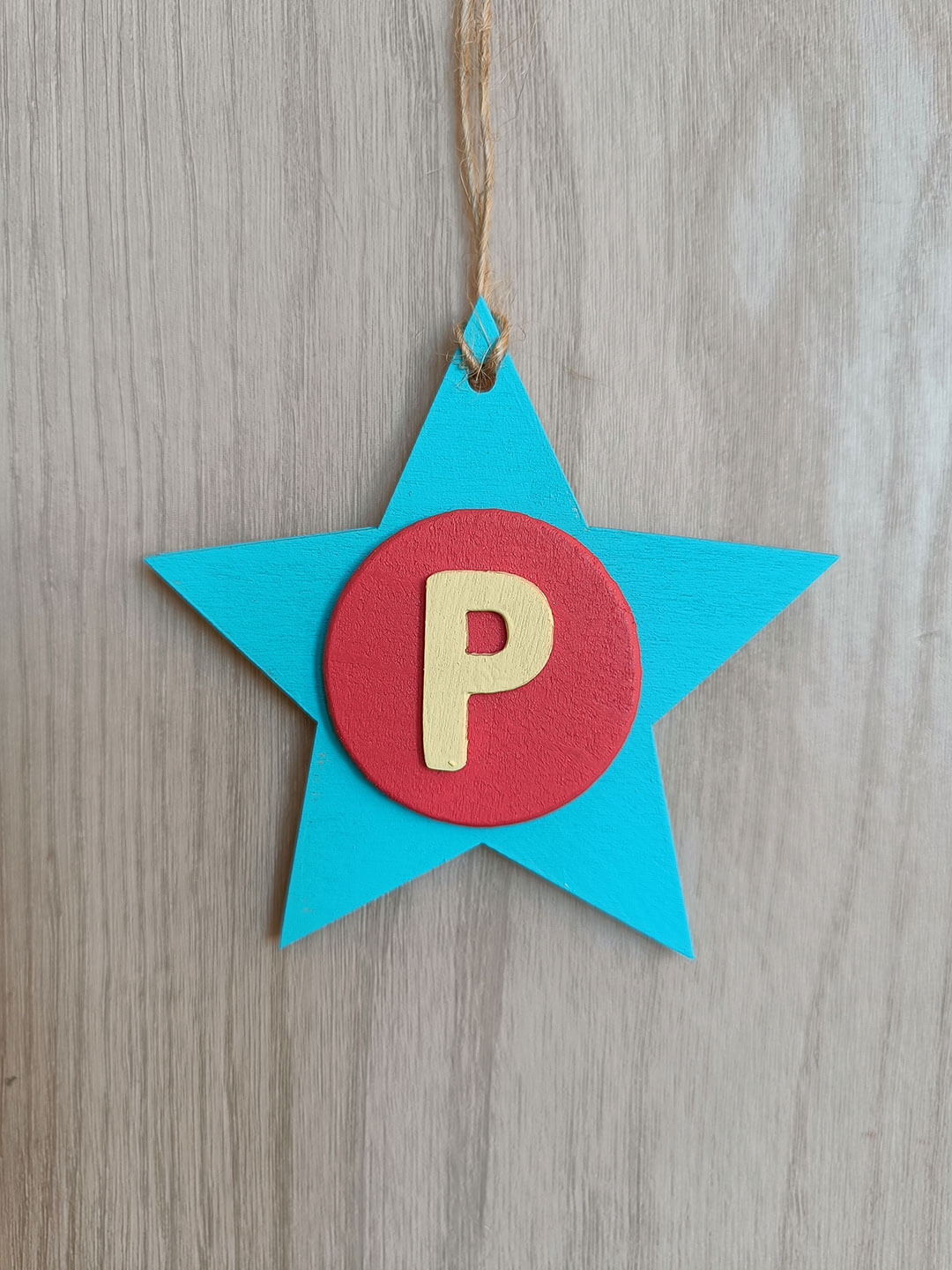 Latin Alphabet Stars Hand Painted Decorative Ornaments or Gift Tags