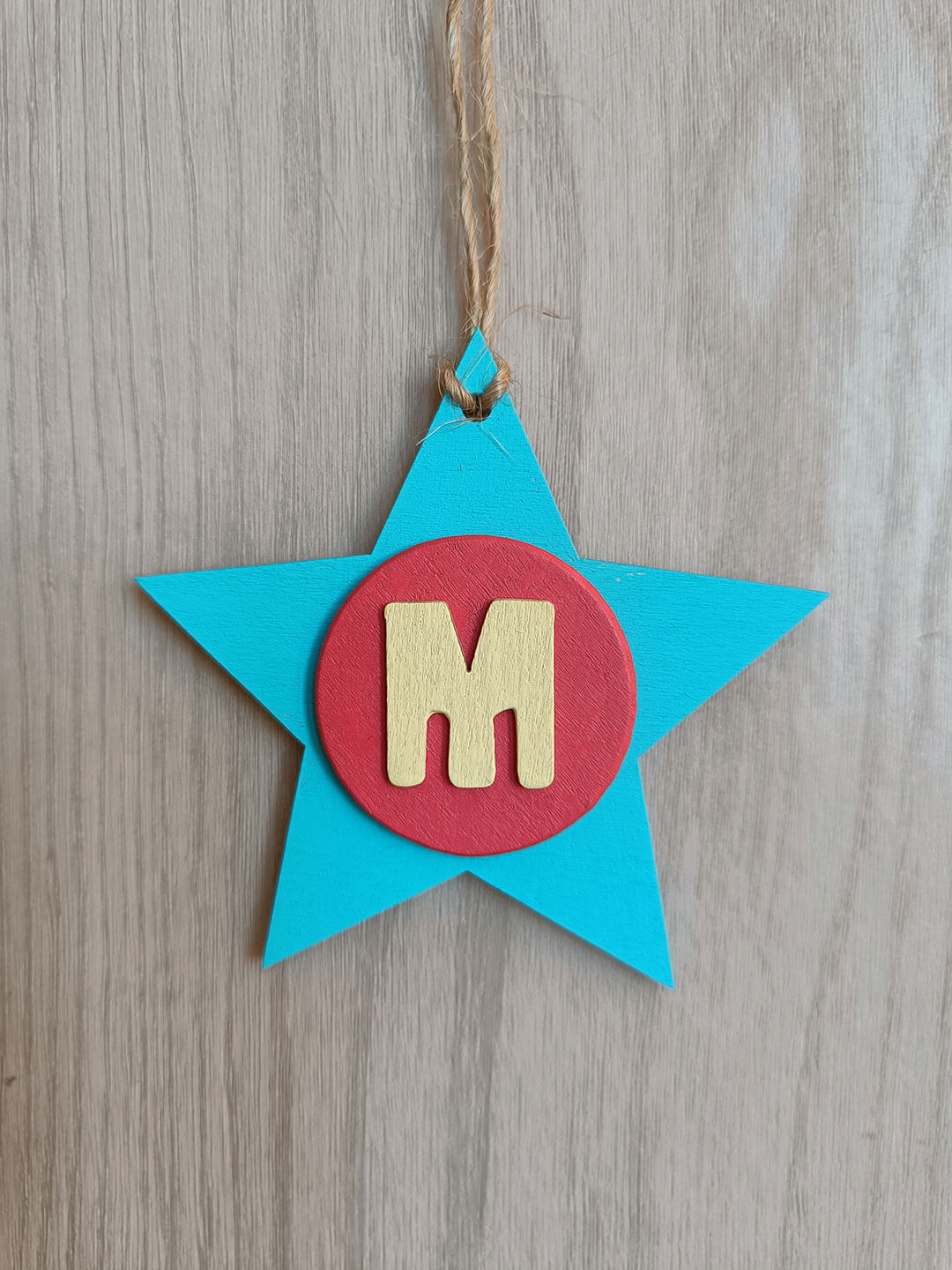 Latin Alphabet Stars Hand Painted Decorative Ornaments or Gift Tags