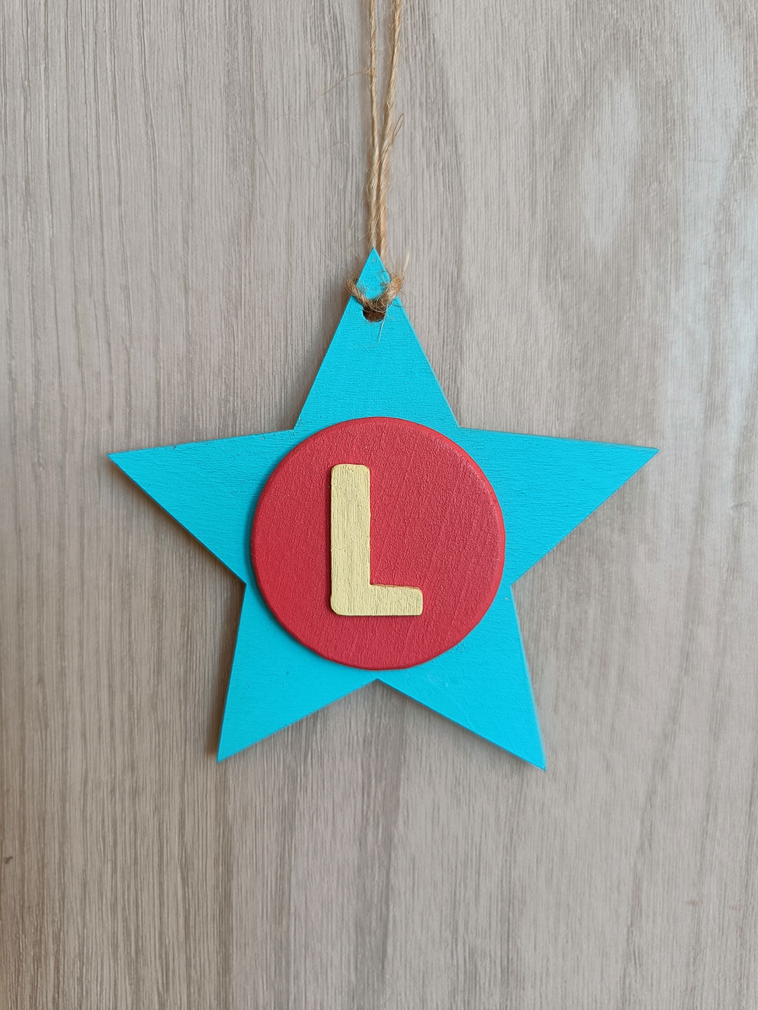 Latin Alphabet Stars Hand Painted Decorative Ornaments or Gift Tags