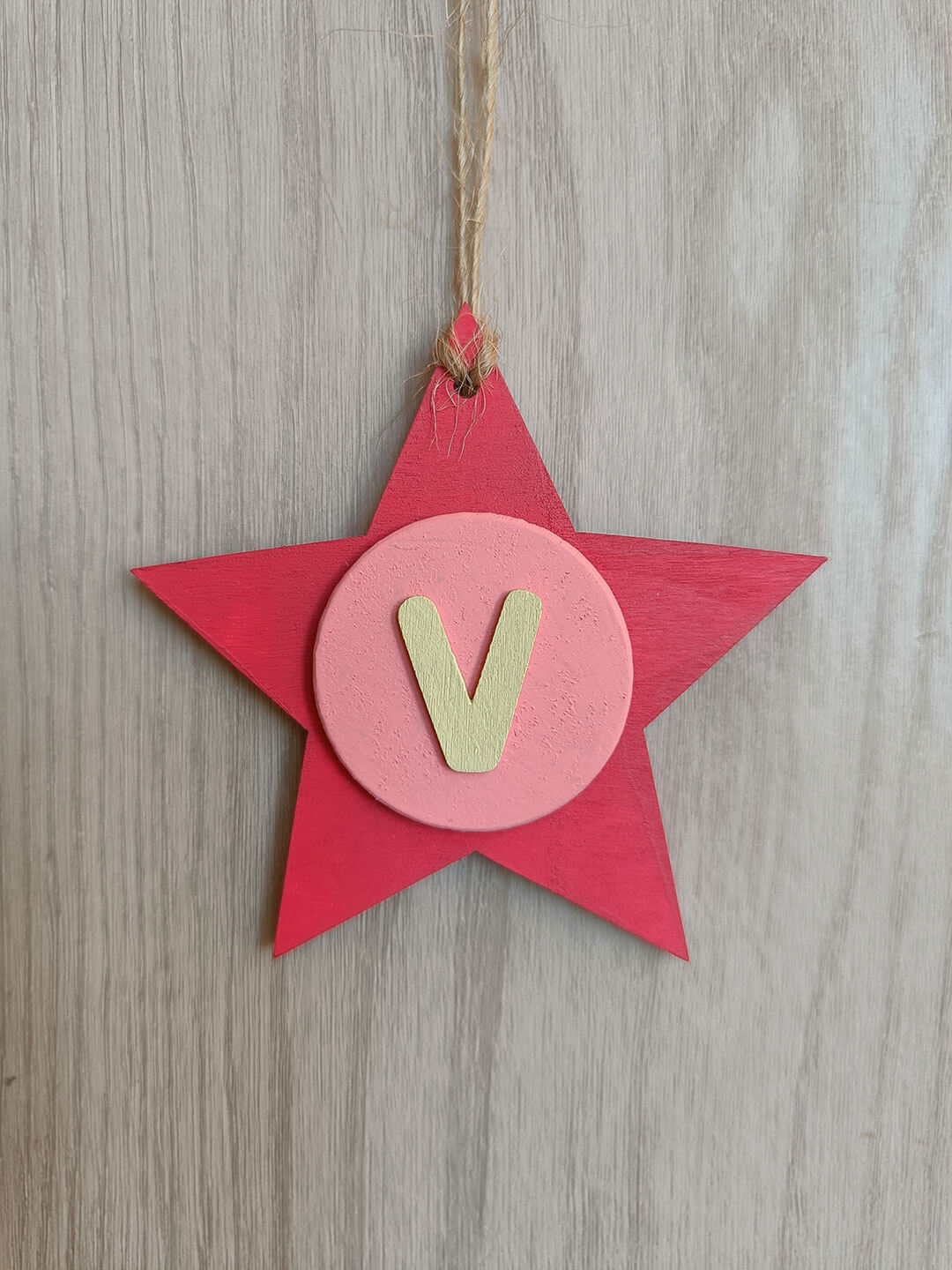 Latin Alphabet Stars Hand Painted Decorative Ornaments or Gift Tags