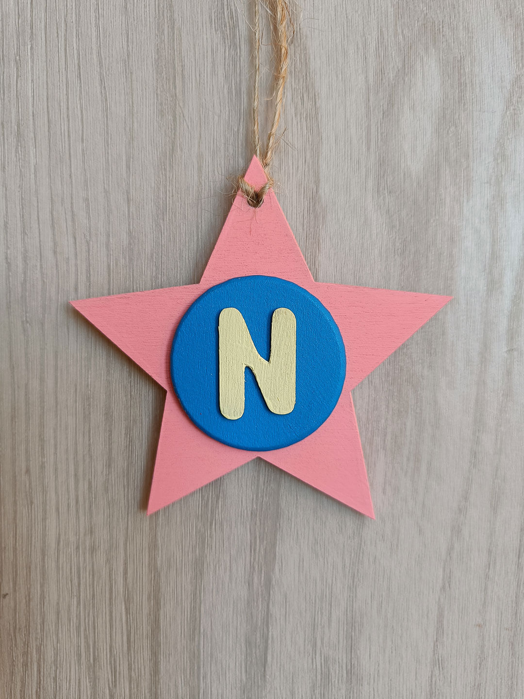 Latin Alphabet Stars Hand Painted Decorative Ornaments or Gift Tags