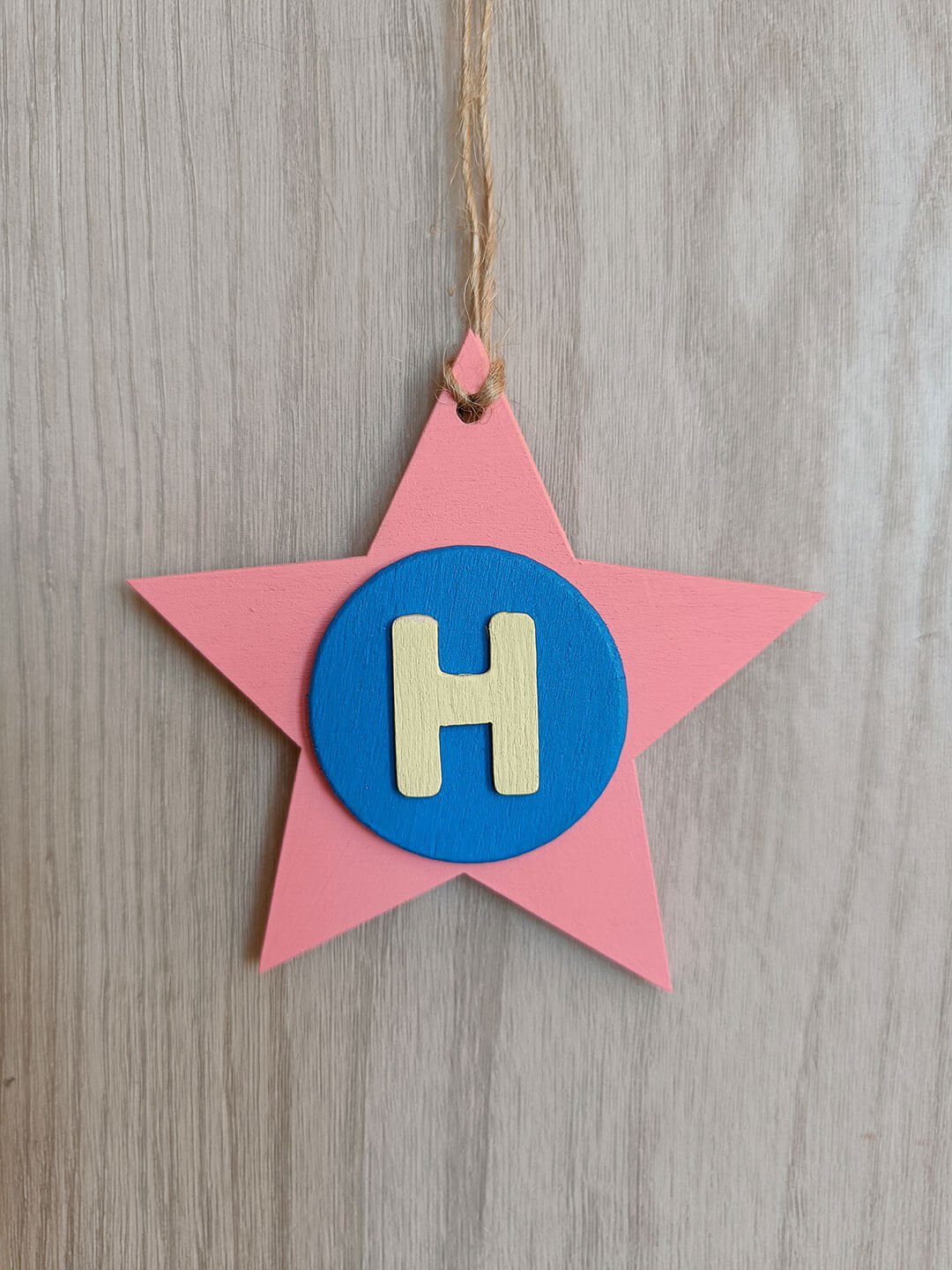 Latin Alphabet Stars Hand Painted Decorative Ornaments or Gift Tags