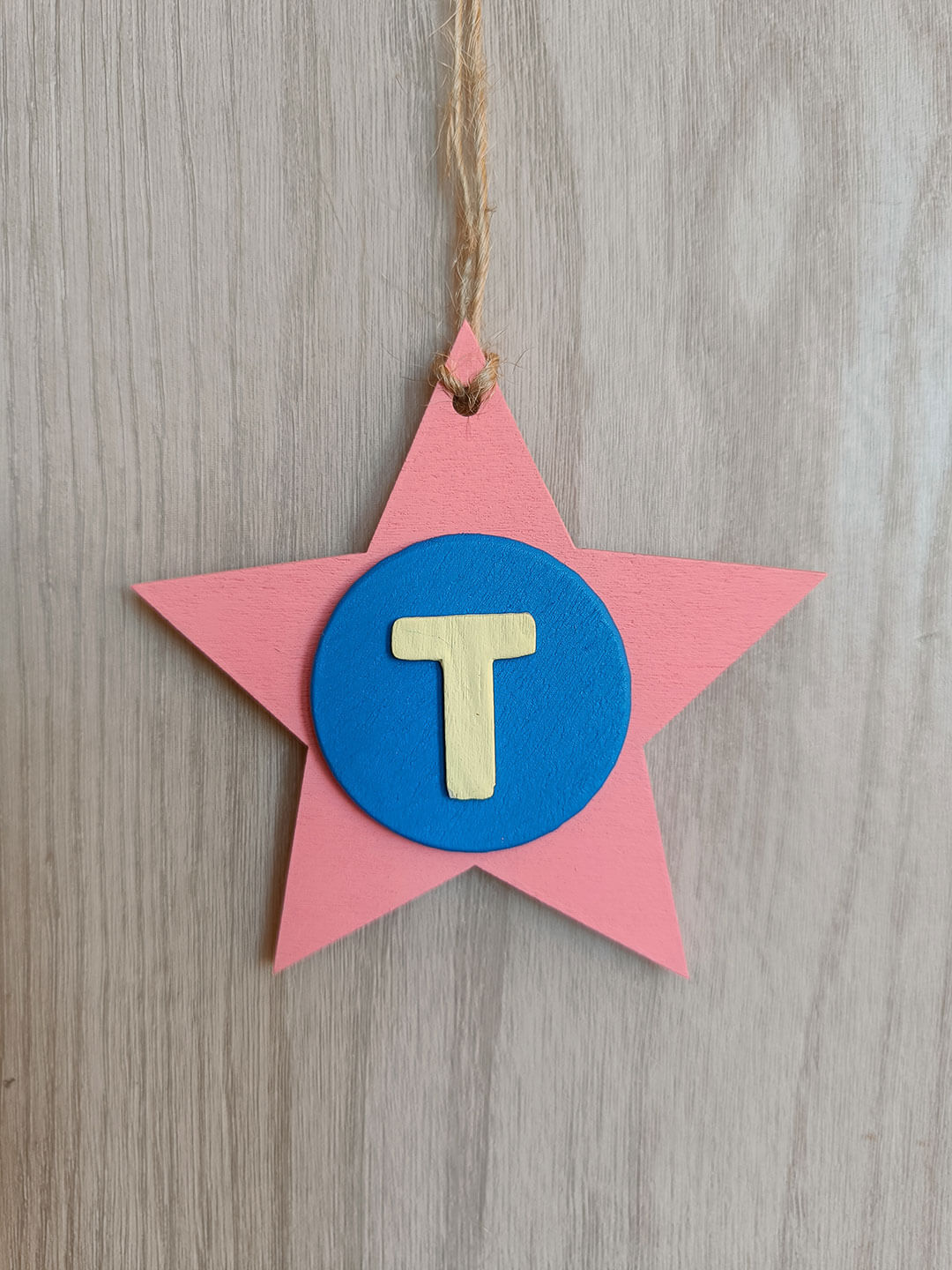Latin Alphabet Stars Hand Painted Decorative Ornaments or Gift Tags