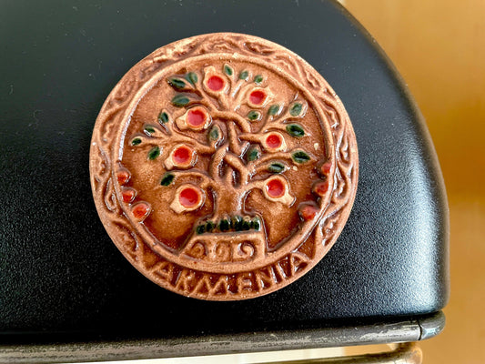 Ceramic Armenia Pomegranate, Tree of Life, and Eternity Magnets