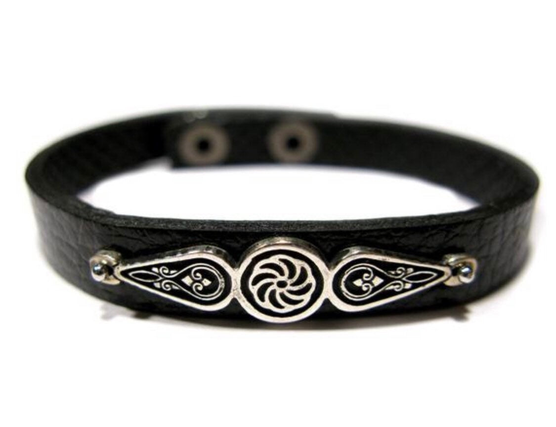 Eternal Wings 925 Sterling Silver & Leather Bracelet