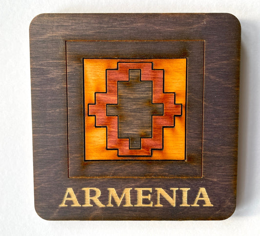 Armenian Geometric Carpet Coaster