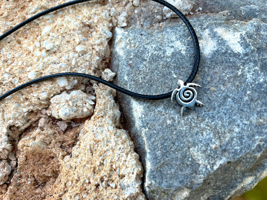 Eternity Turtle 925 Sterling Silver Pendant Necklace