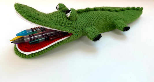 Crocodile Crochet Pencil Case