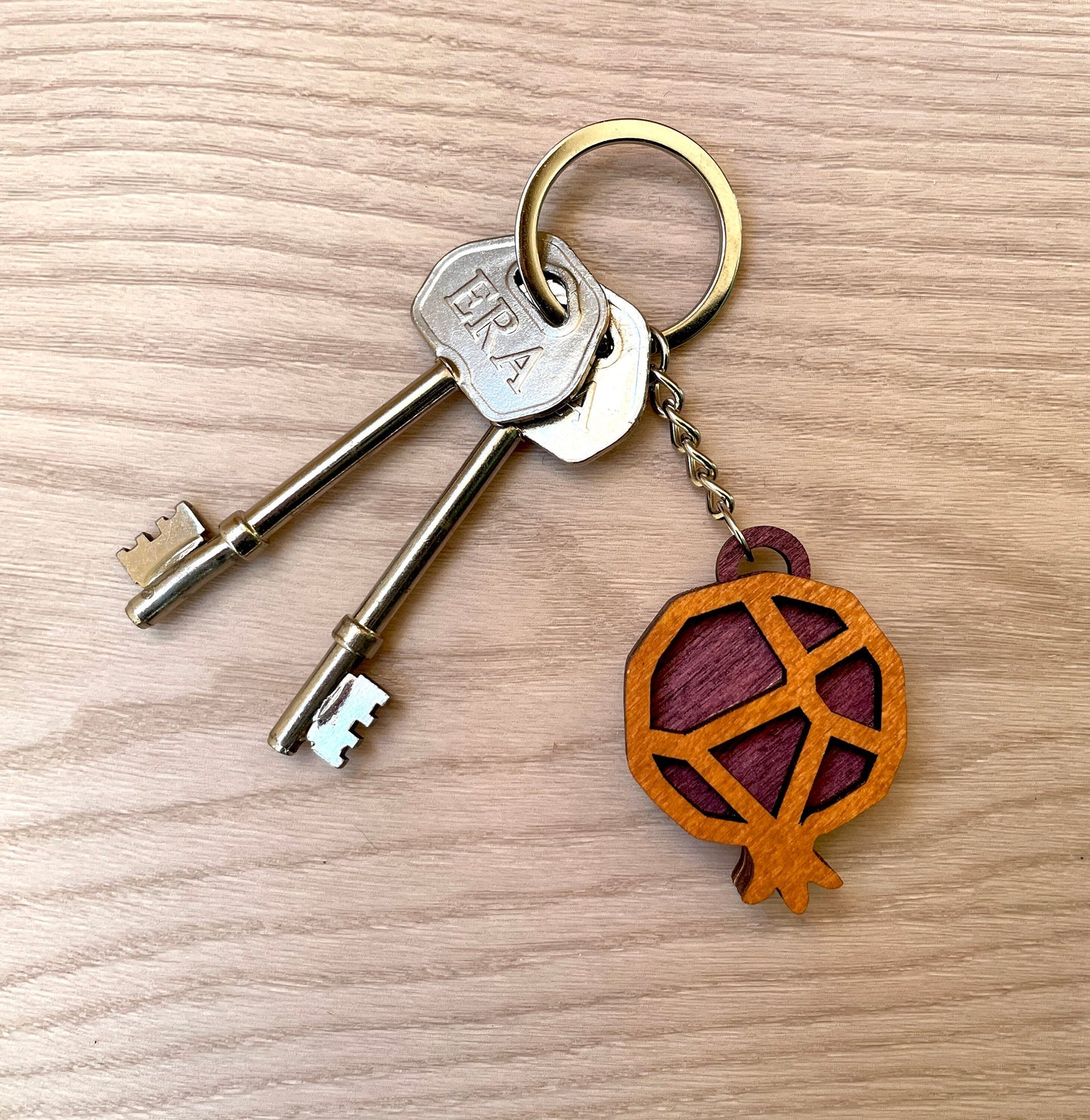 Double Sided Pomegranate Keychain Accessory