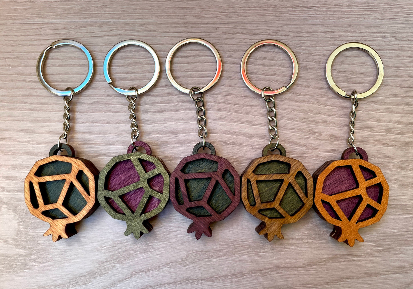 Double Sided Pomegranate Keychain Accessory