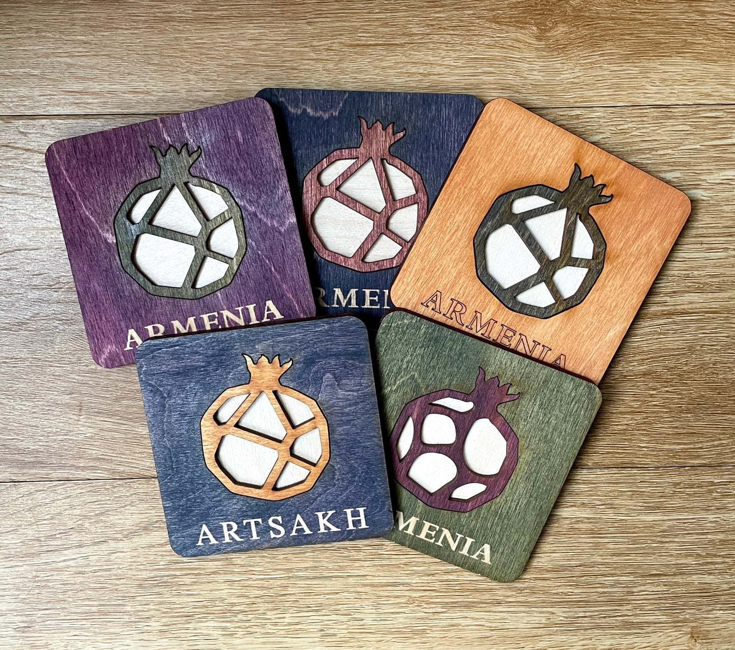 Geometric Pomegranate Coaster