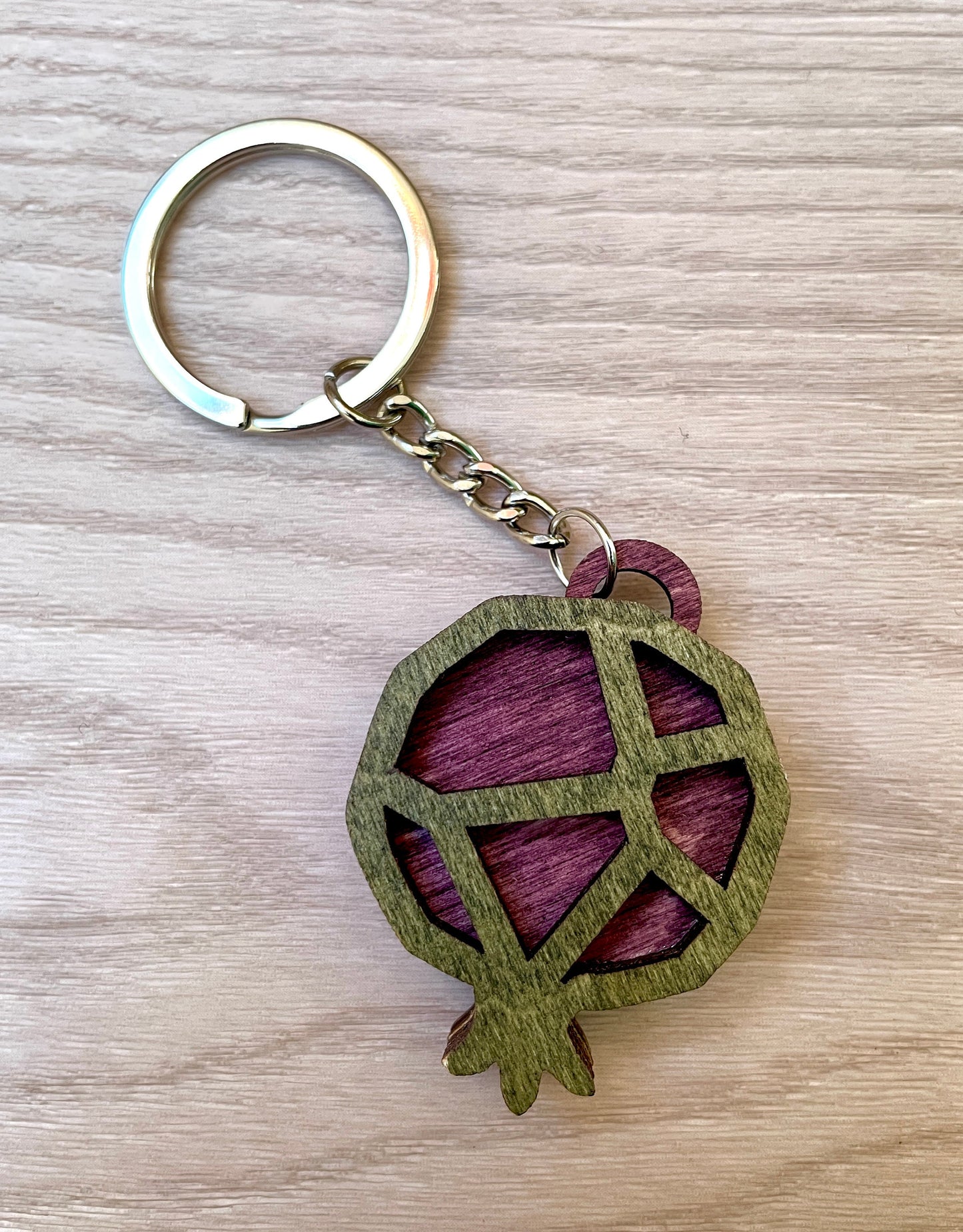 Double Sided Pomegranate Keychain Accessory