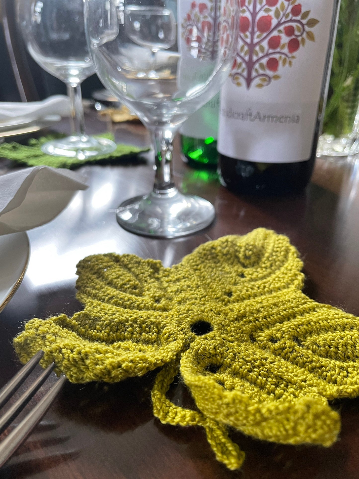 Grape Leaf Coasters, Set of 3