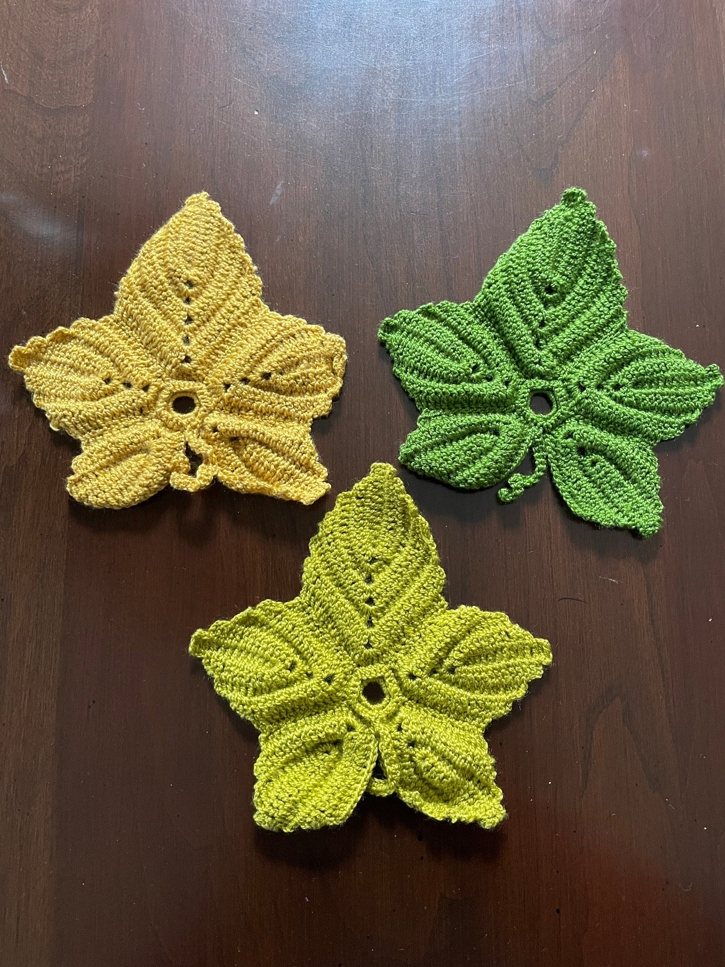 Grape Leaf Coasters, Set of 3