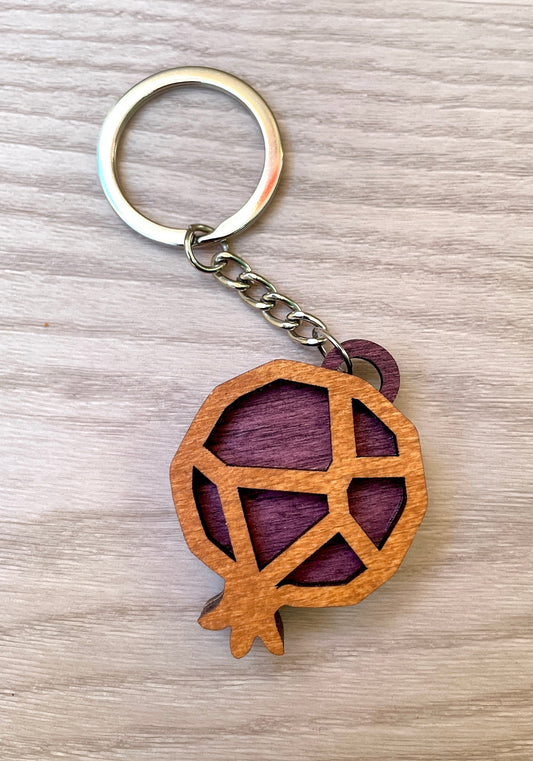 Double Sided Pomegranate Keychain Accessory