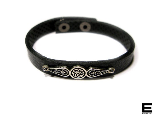 Eternal Wings 925 Sterling Silver & Leather Bracelet