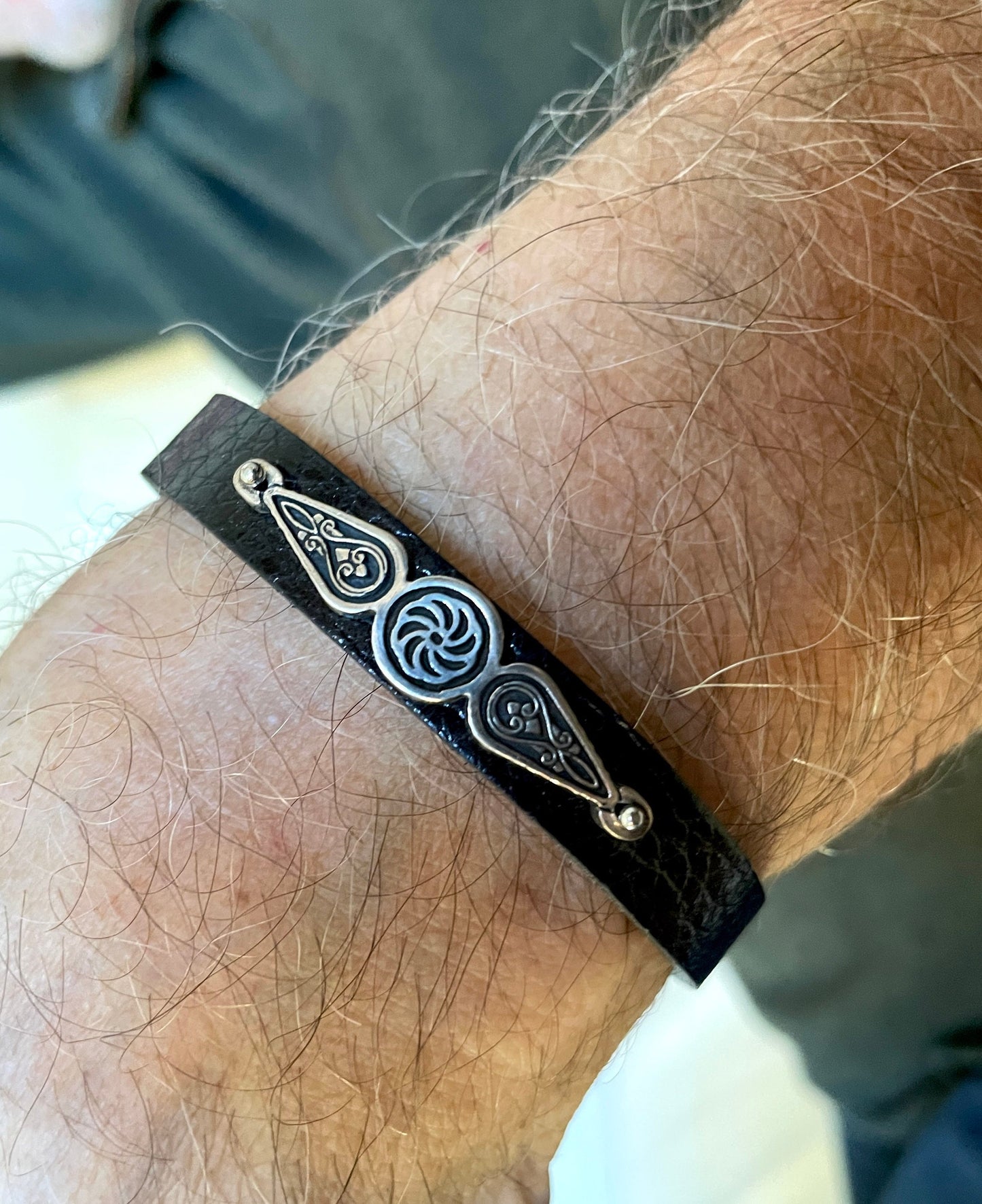 Eternal Wings 925 Sterling Silver & Leather Bracelet