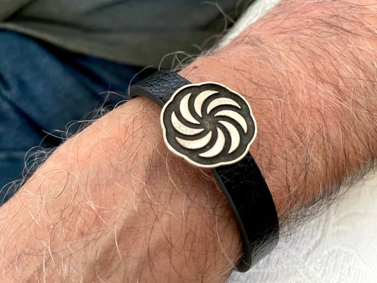 Eternity 925 Sterling Silver & Leather Bracelet