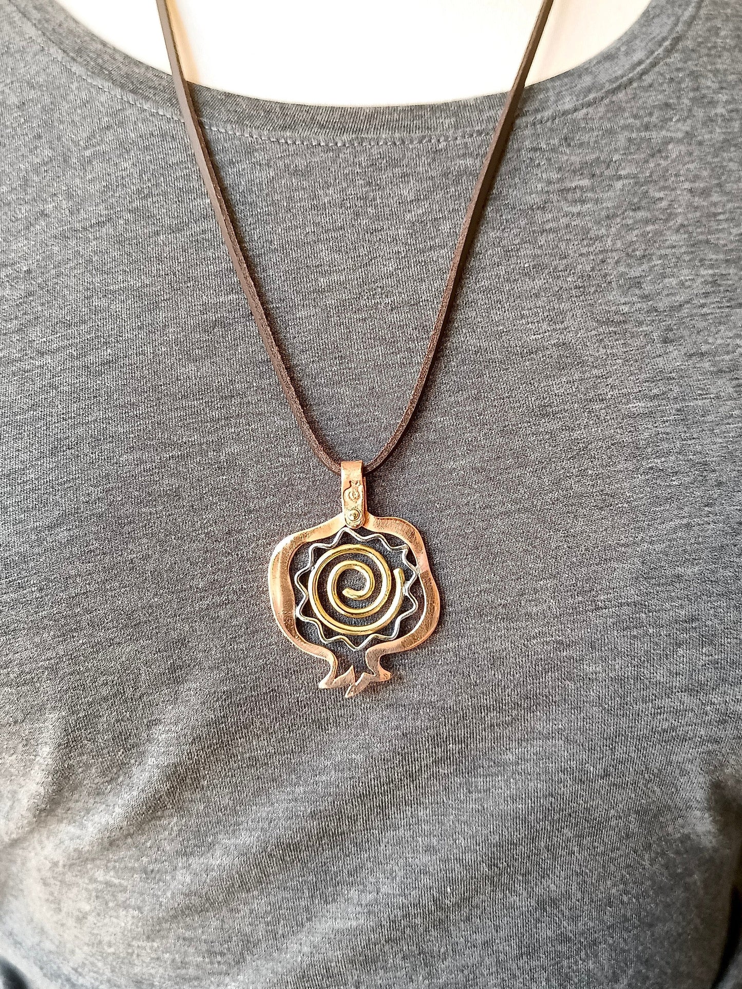 Pomegranate Sunburst Eternity Precious Metal Pendant Necklace