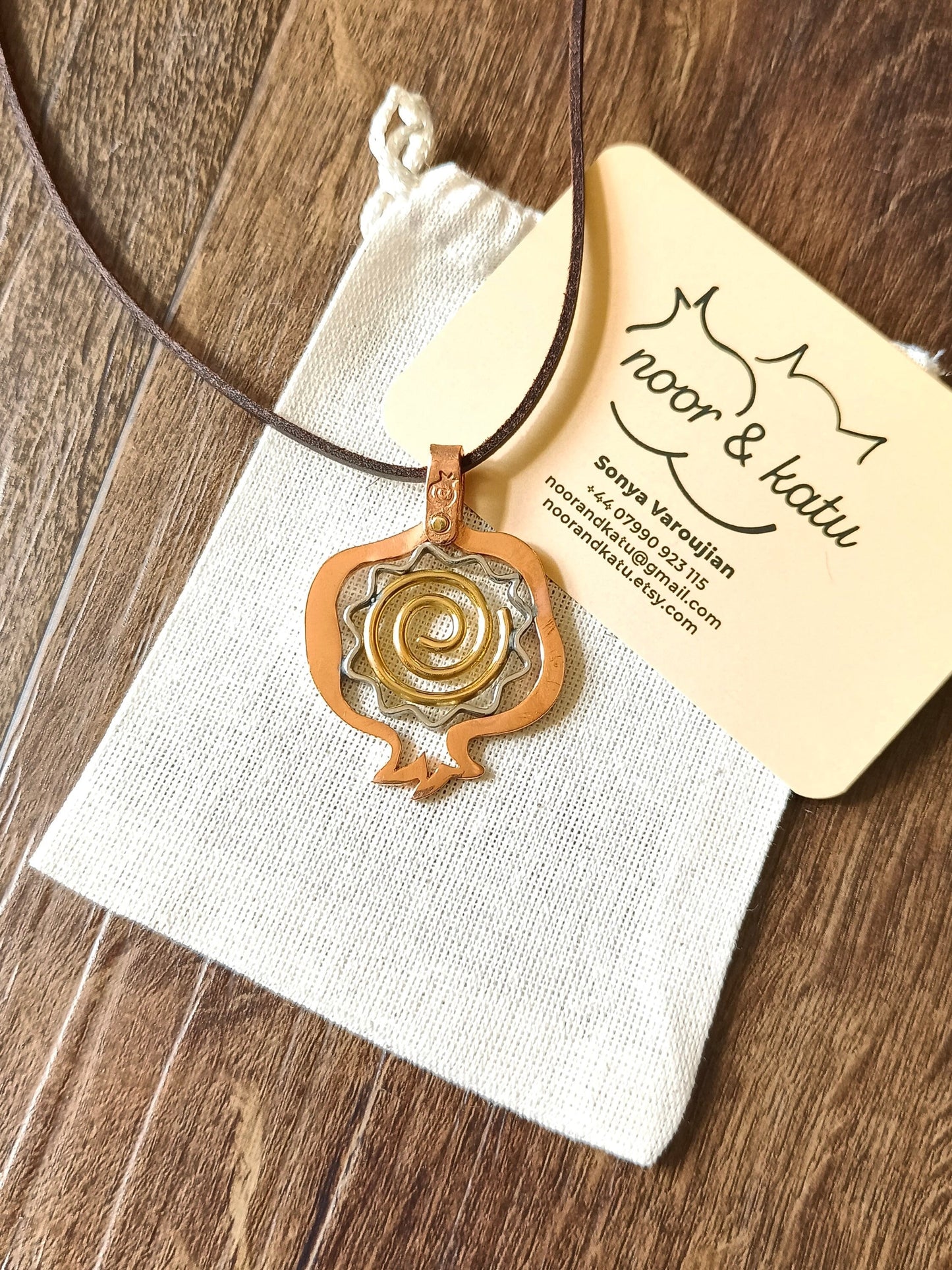 Pomegranate Sunburst Eternity Precious Metal Pendant Necklace