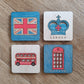 Union Jack Rectangle on Blue Coaster