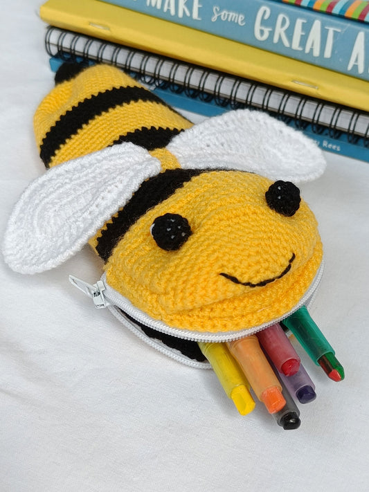 Bee Crochet Pencil Case