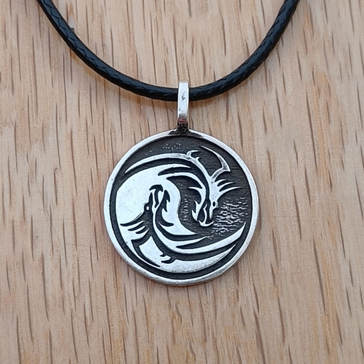 Yin Yang Dragon, 925 Sterling Silver Pendant Necklace with Keepsake Box