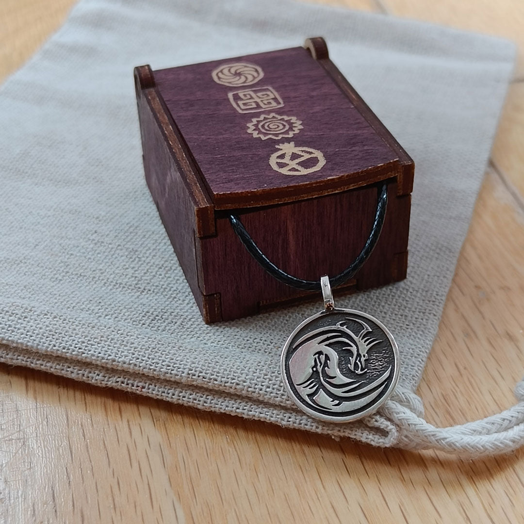 Yin Yang Dragon, 925 Sterling Silver Pendant Necklace with Keepsake Box