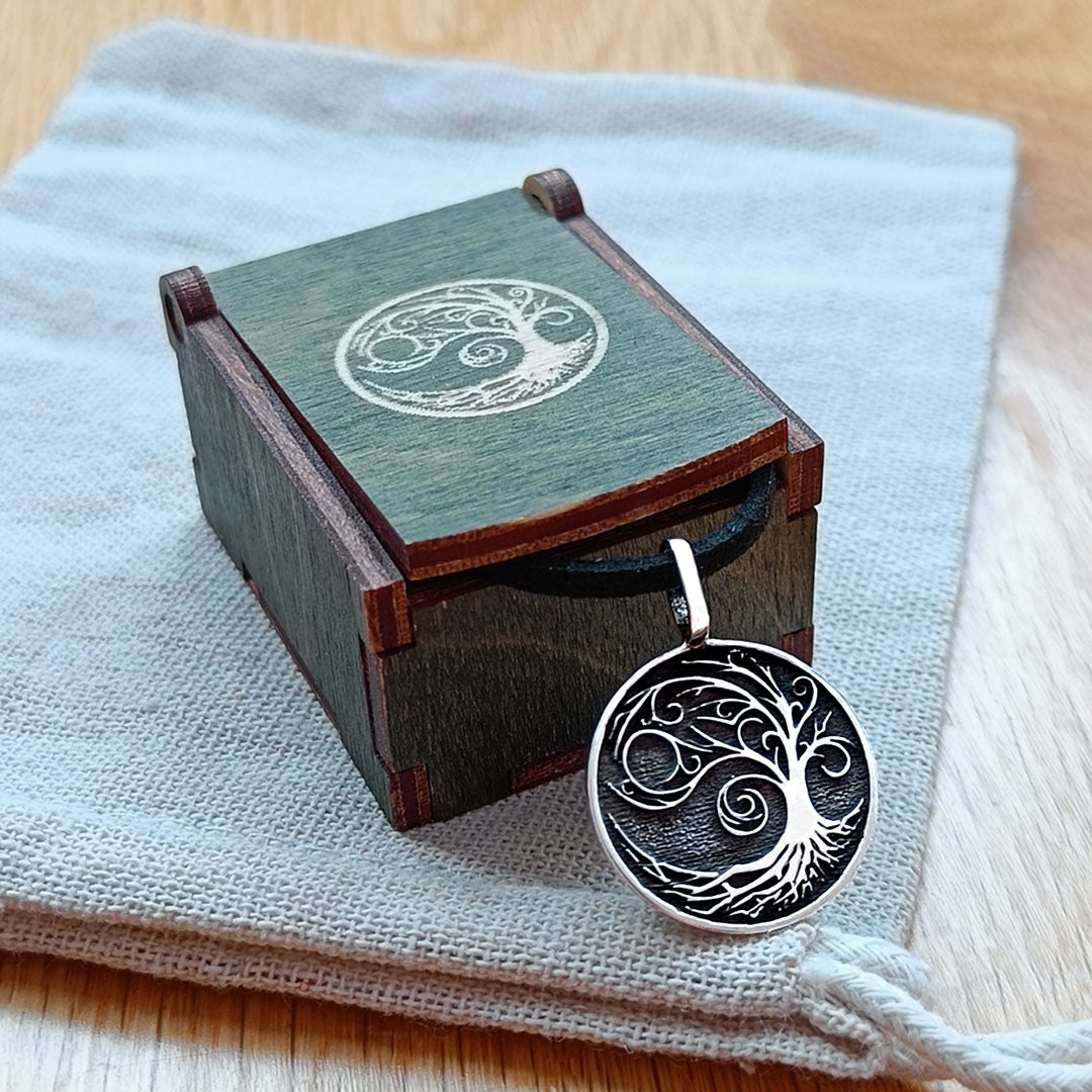 Swirly Tree, 925 Sterling Silver Pendant Necklace with Keepsake Box