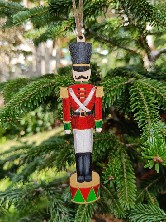 Hand Painted Wooden Christmas Nutcracker Tree Ornament