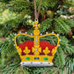 Hand Painted Wood British Royal Crown -  Christmas Tree Ornament