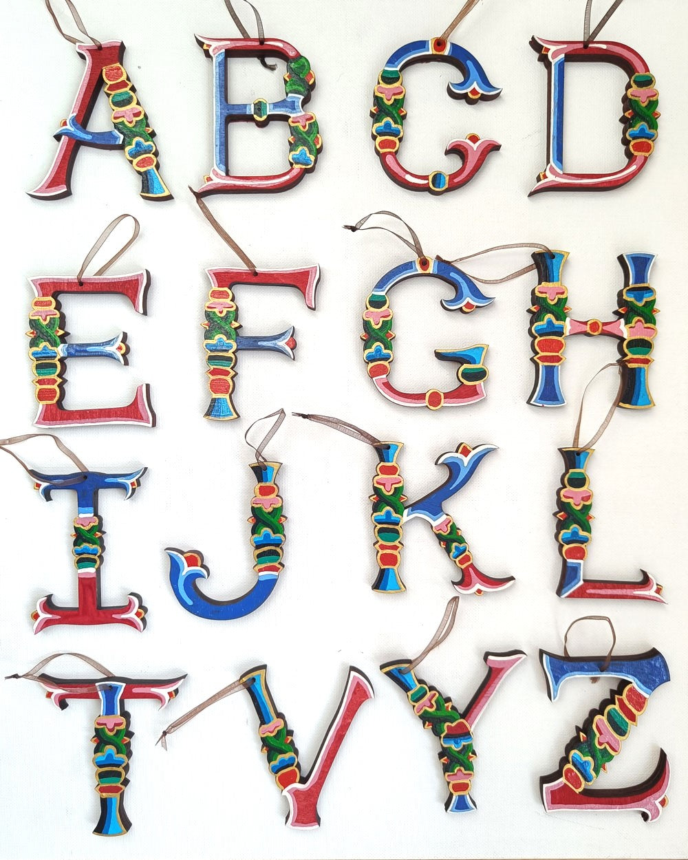 Latin Alphabet Hand Painted Decorative Letters