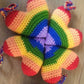 Crochet Rainbow Heart Keyring Accessory