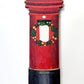 Hand Painted Traditional British Post Box with Wreath - Christmas Tree Ornament xx