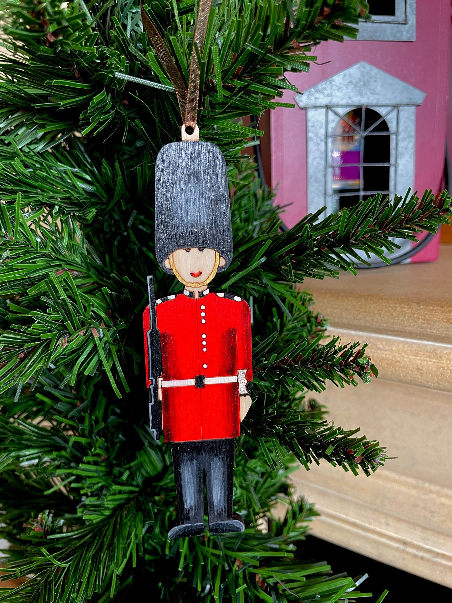 Hand Painted Wooden Royal Palace Guard Christmas Tree Ornament