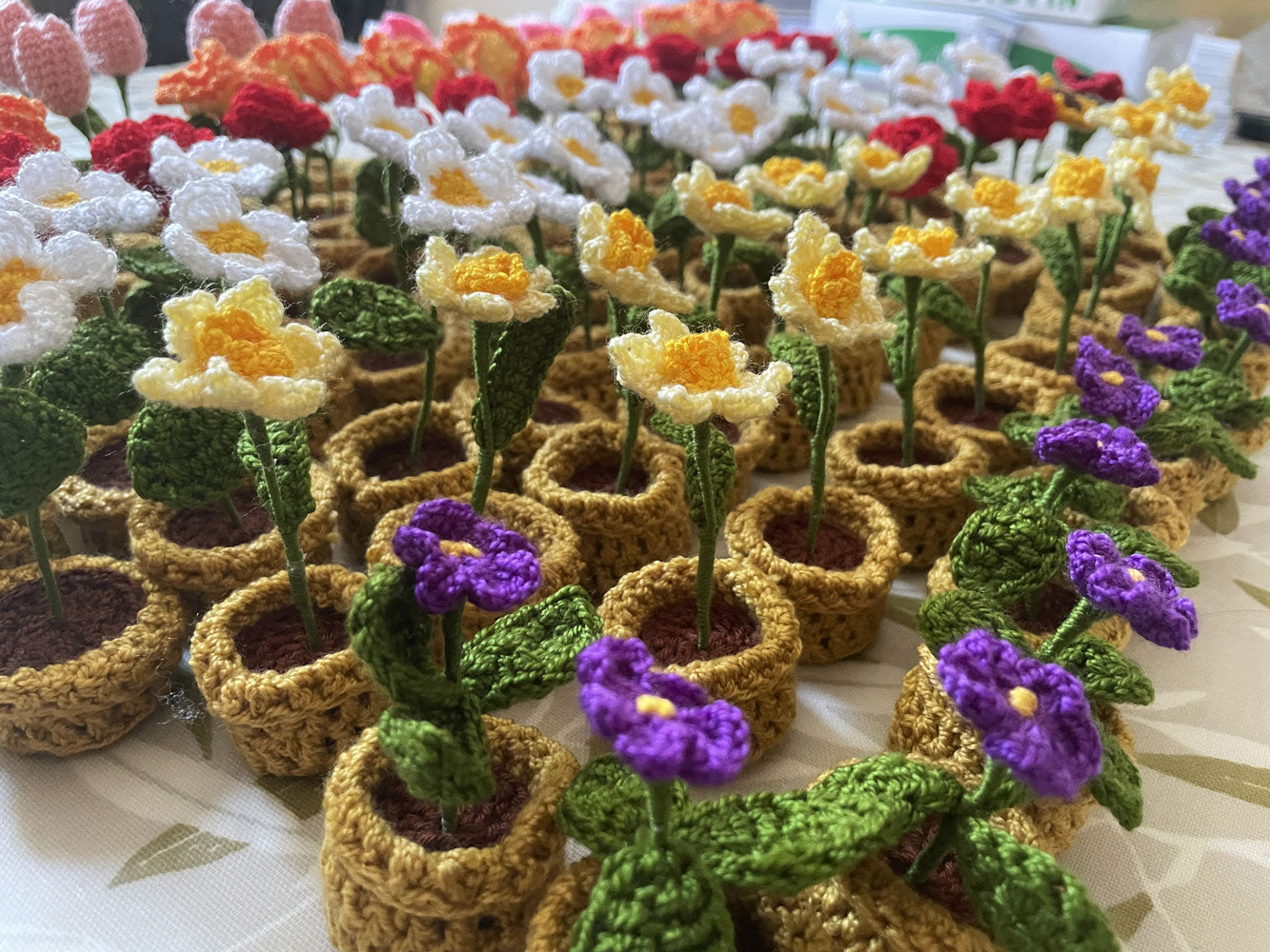 Mini Crochet Flowerpots