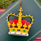Hand Painted Wood British Royal Crown -  Christmas Tree Ornament