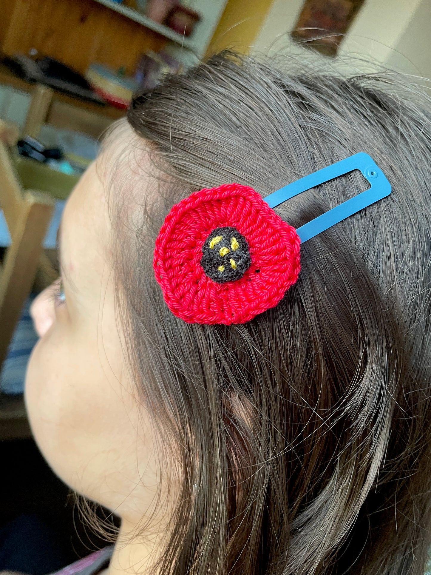 Poppy Hair Clips, Set of 2, Remembrance Day