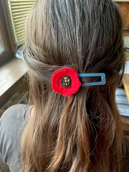 Poppy Hair Clips, Set of 2, Remembrance Day