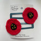 Poppy Hair Clips, Set of 2, Remembrance Day