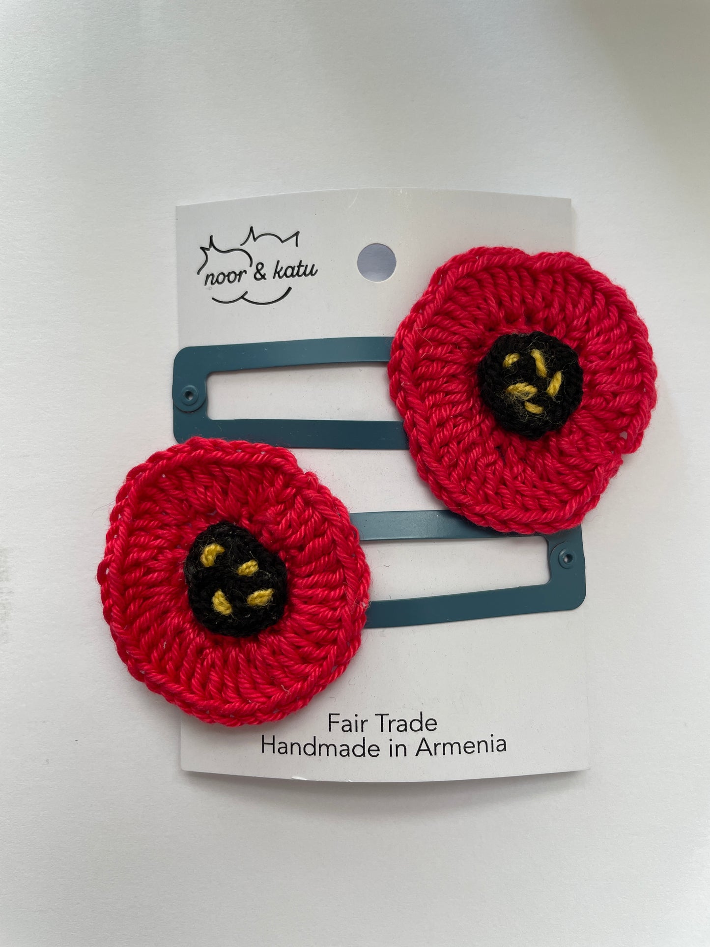Poppy Hair Clips, Set of 2, Remembrance Day