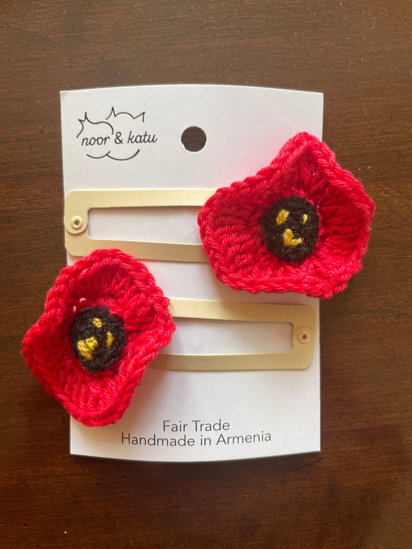 Poppy Hair Clips, Set of 2, Remembrance Day