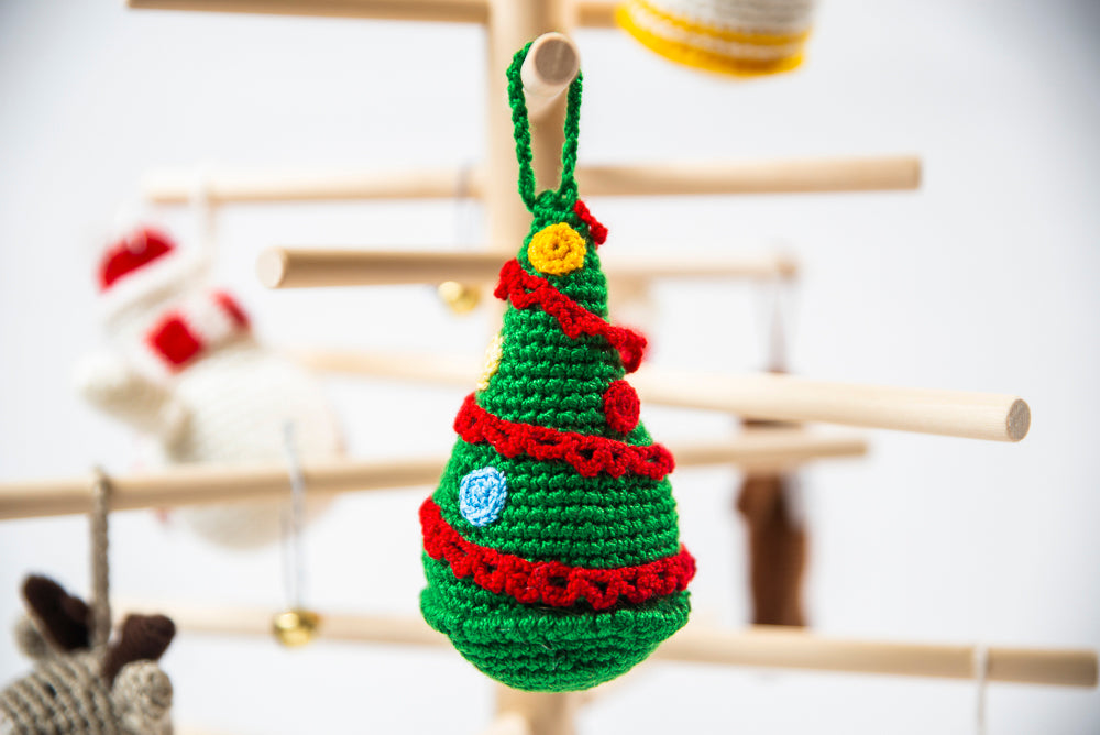 Santa, Reindeer, Christmas Tree, Snowman, Candy Cane and Angel Crochet Tree Ornament