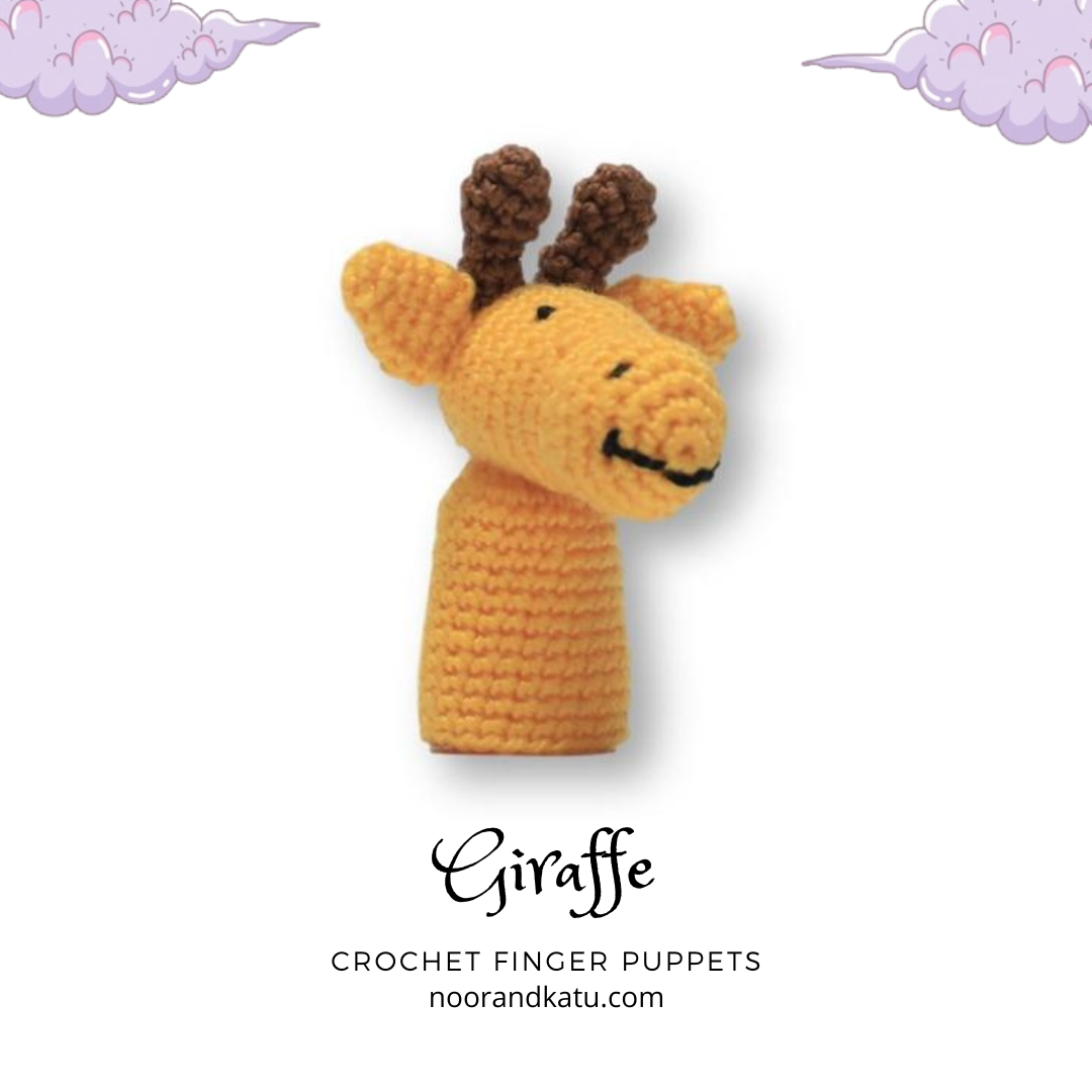 Jungle Safari Animals Crochet Finger Puppet Set