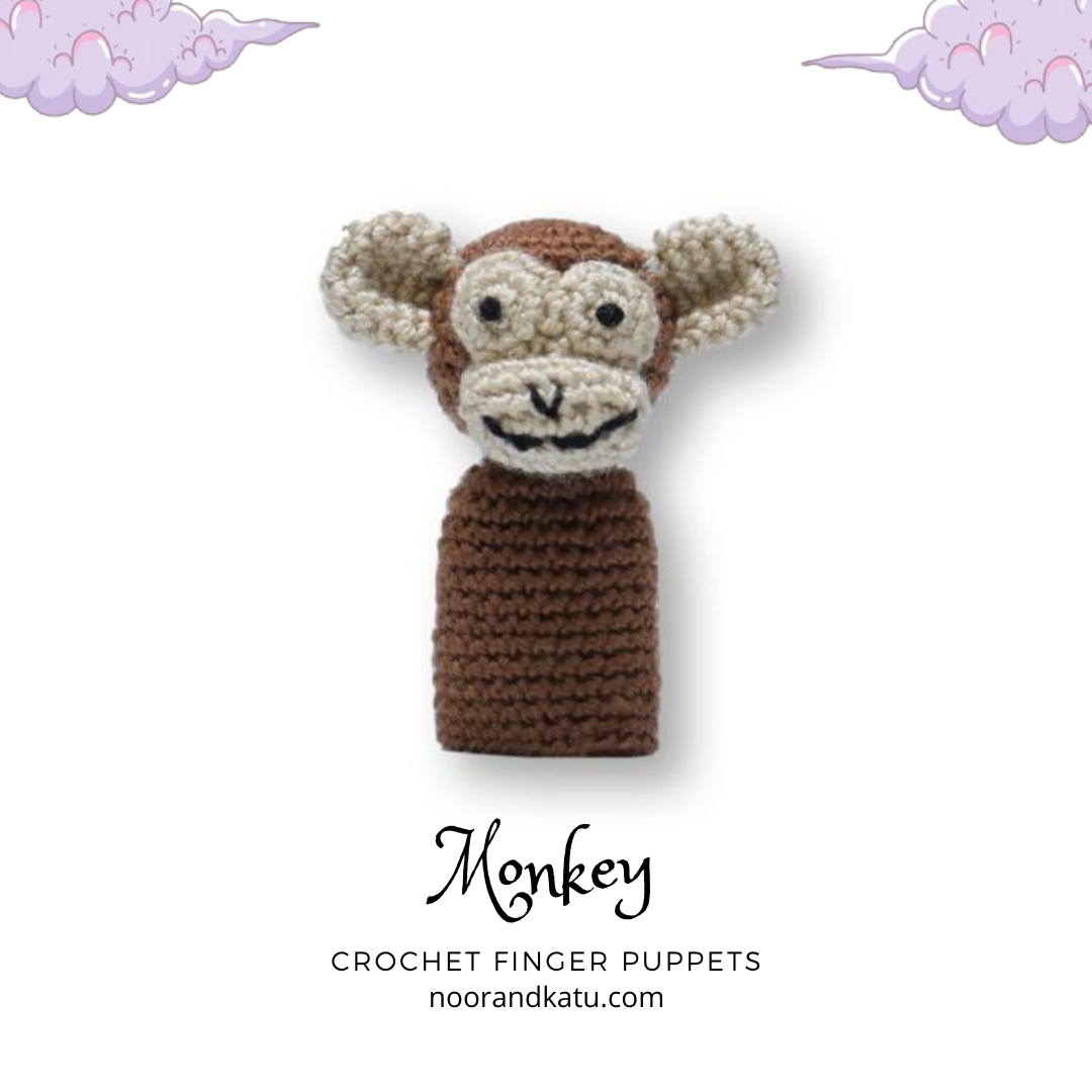 Jungle Safari Animals Crochet Finger Puppet Set