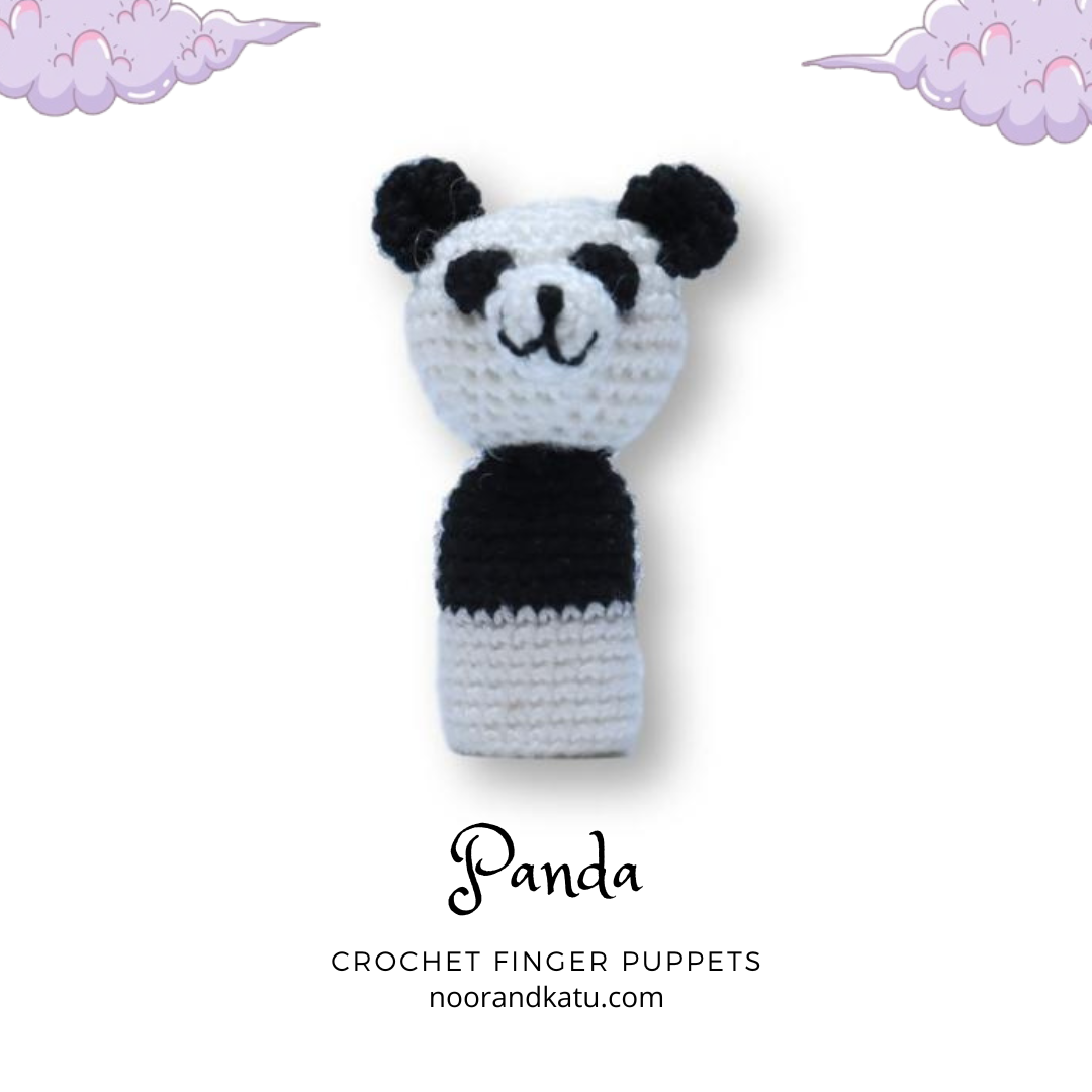 Jungle Safari Animals Crochet Finger Puppet Set