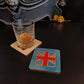Union Jack Square Coaster Blue Background